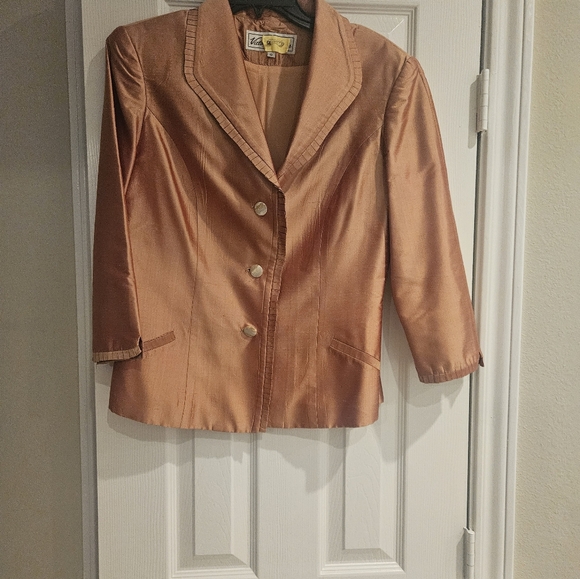 Victoria Pappas silk Blazer in Bronze size 8 - Picture 2 of 4